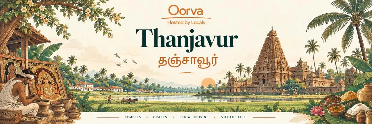 Thanjavur — Living Chola heritage, weaving, traditional crafts and Cauvery delta farm life.