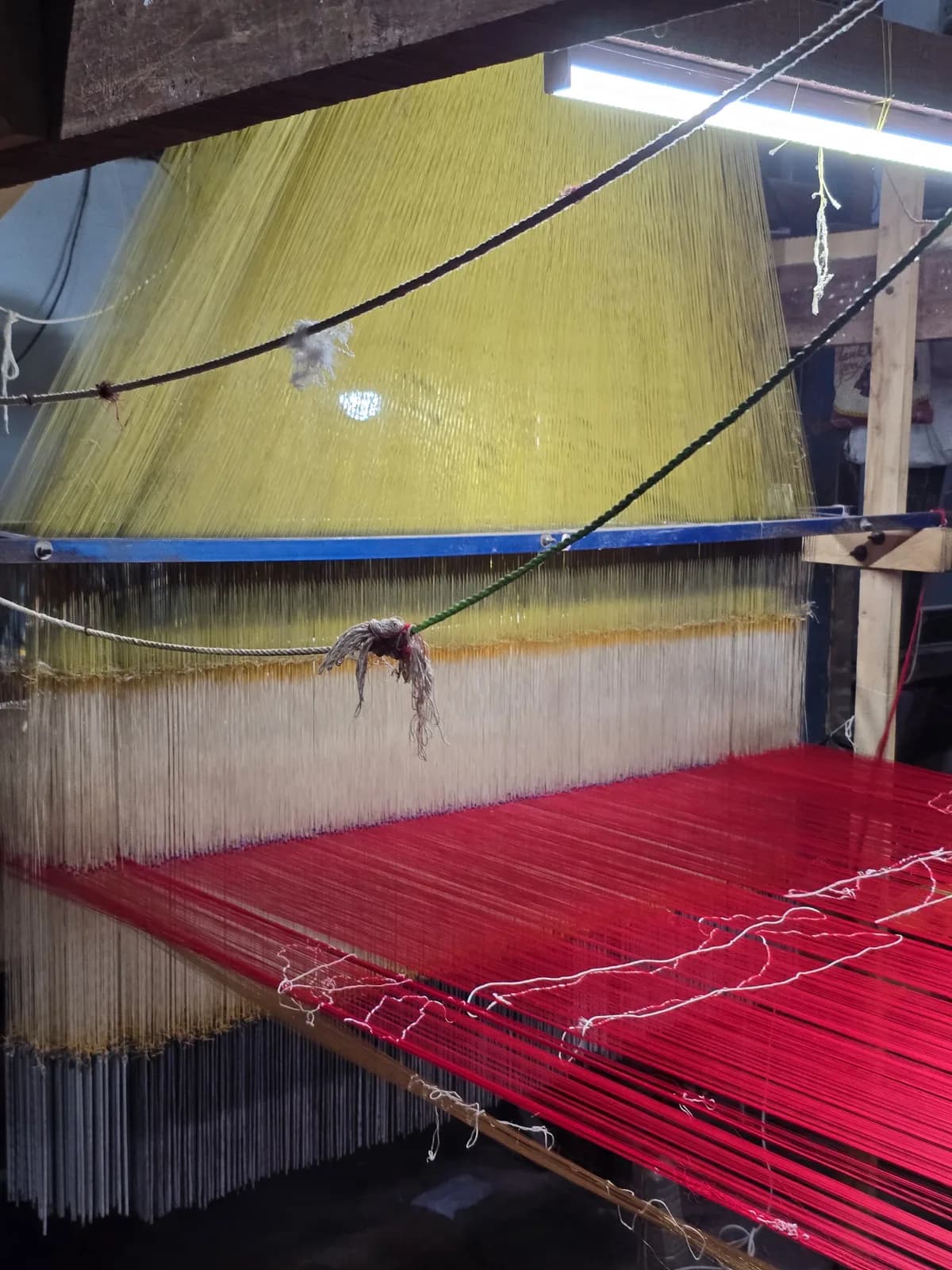Thirubhuvanam silk threads on the loom